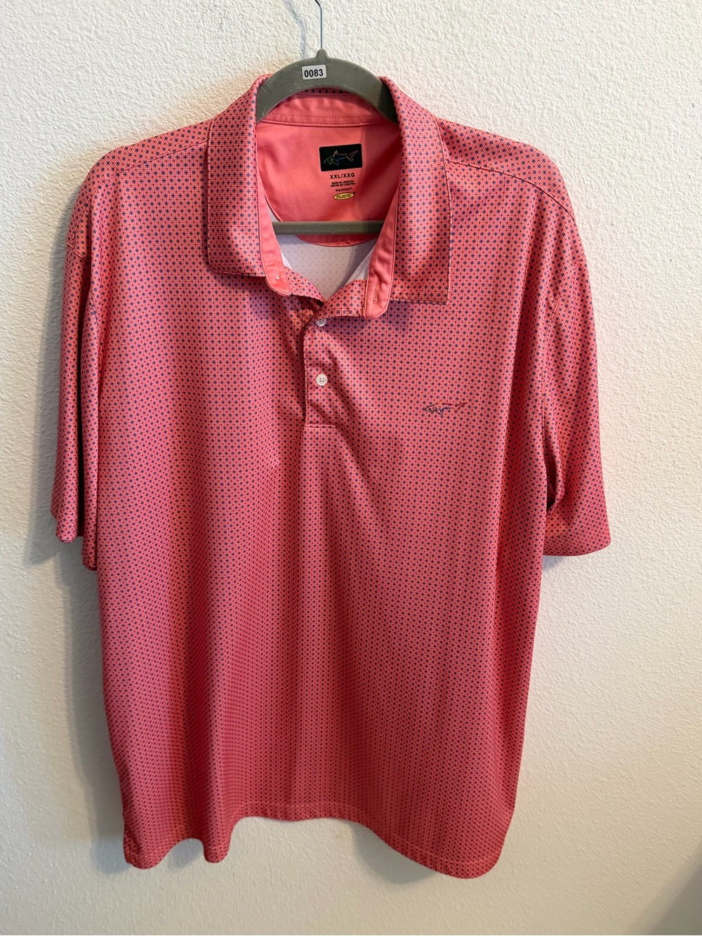Greg Norman Collection Coral Pink Micro-Dot Performance Polo